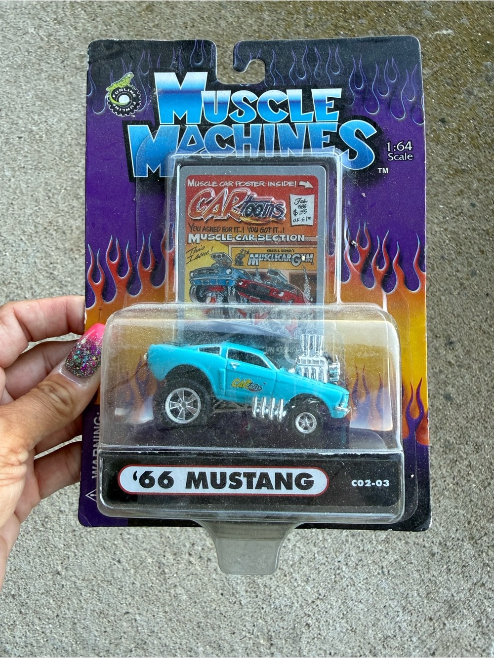 '66 Mustang Kids Toy Car - Aqua Blue